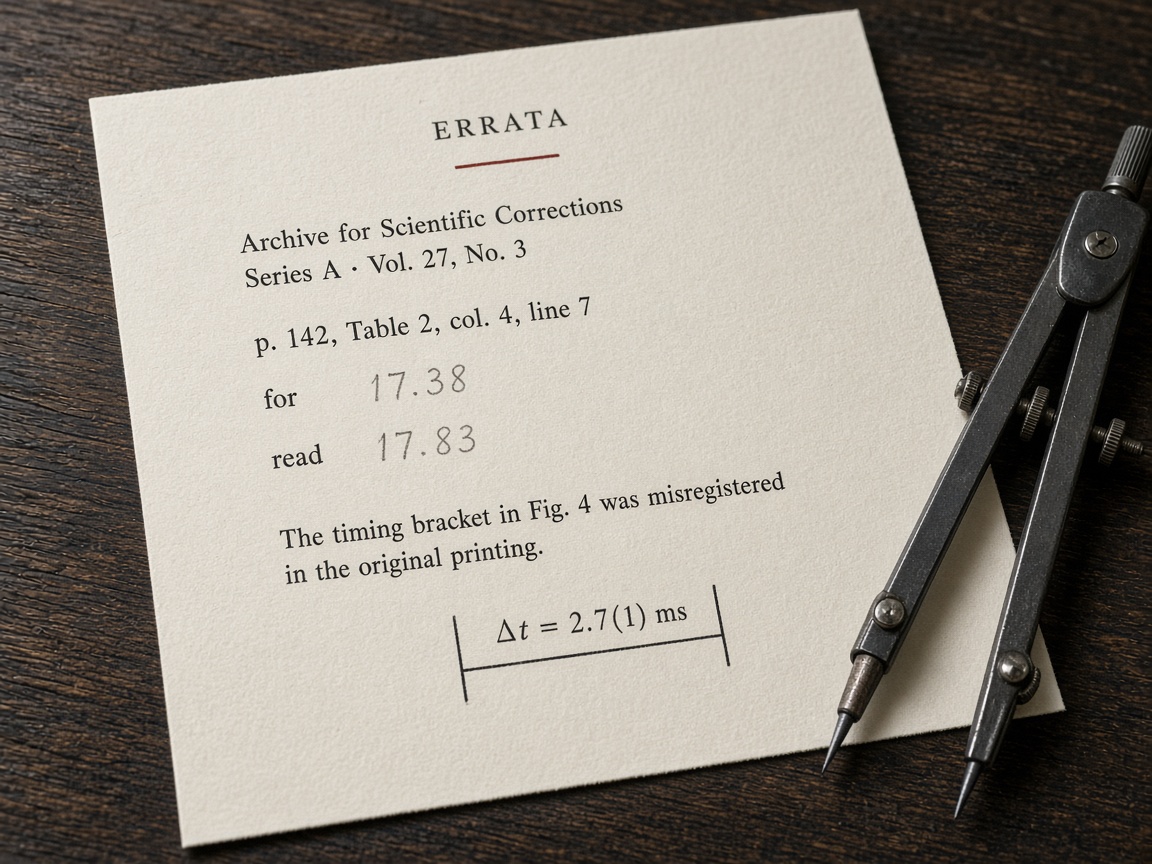 Correction slip with timing bracket
